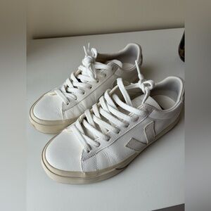 Veja White and Cream Sneakers